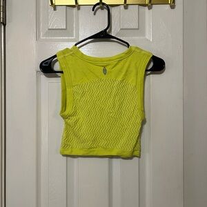 Free People Neon Yellow Crop Top